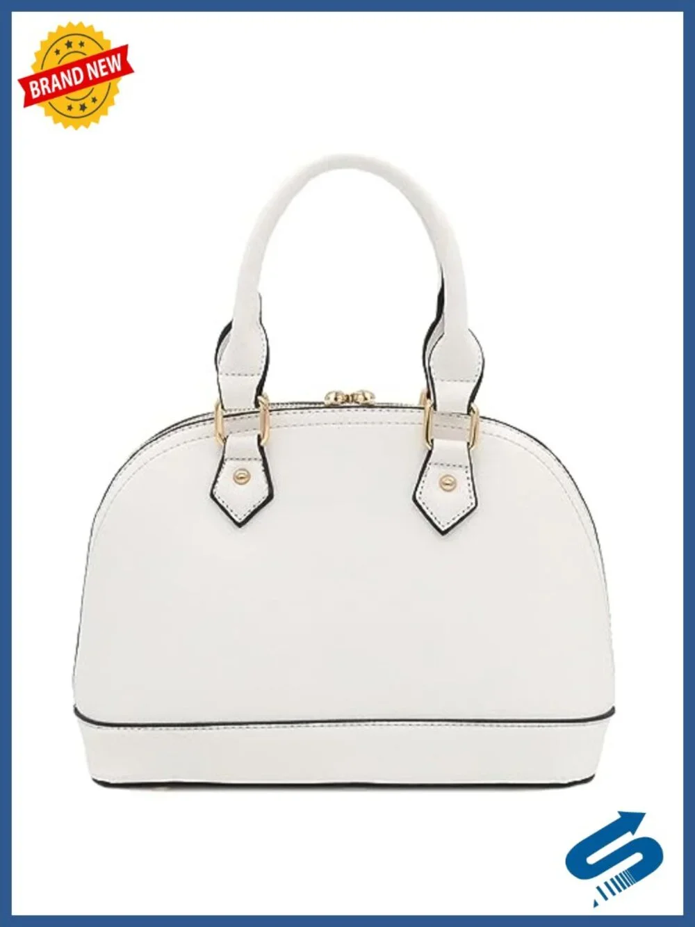 Saffiano Classic Dome Satchel with Gold Tone Hardware